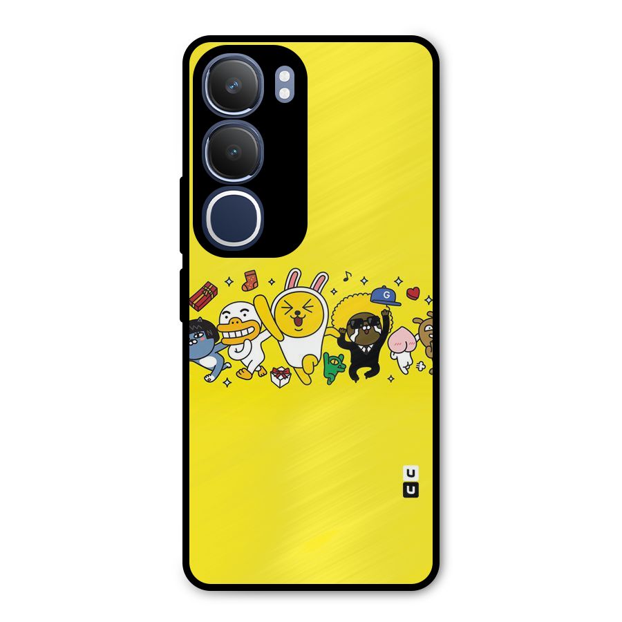 Yellow Friends Metal Back Case for Vivo Y29