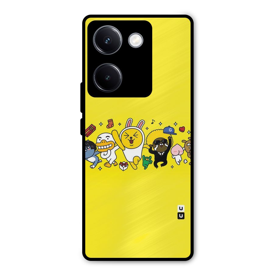 Yellow Friends Metal Back Case for Vivo Y300 Plus