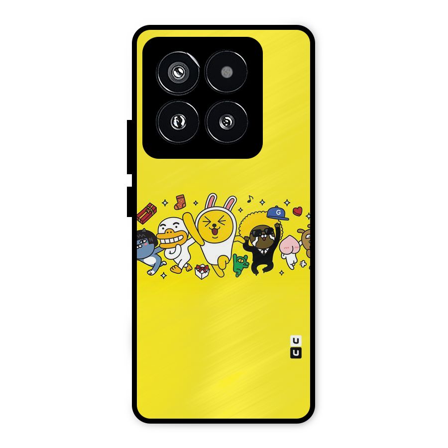 Yellow Friends Metal Back Case for Xiaomi 14 Pro