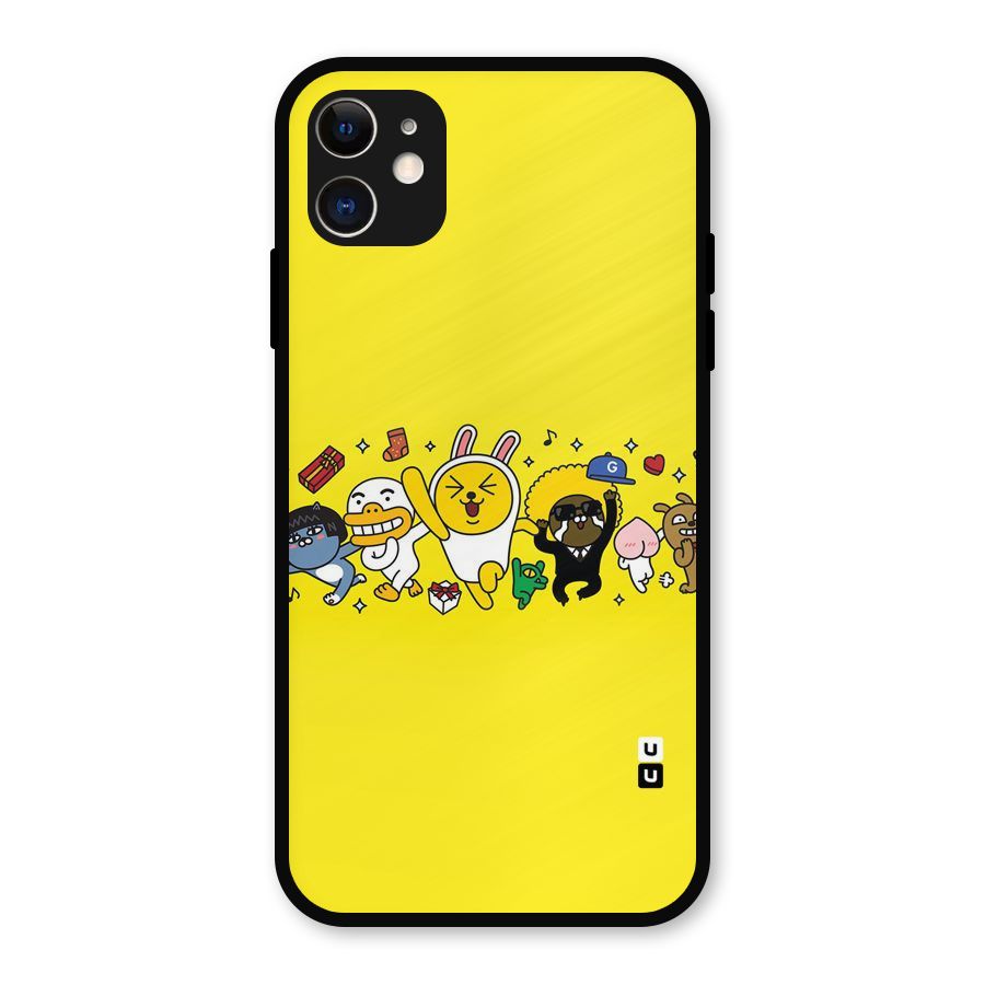 Yellow Friends Metal Back Case for iPhone 11