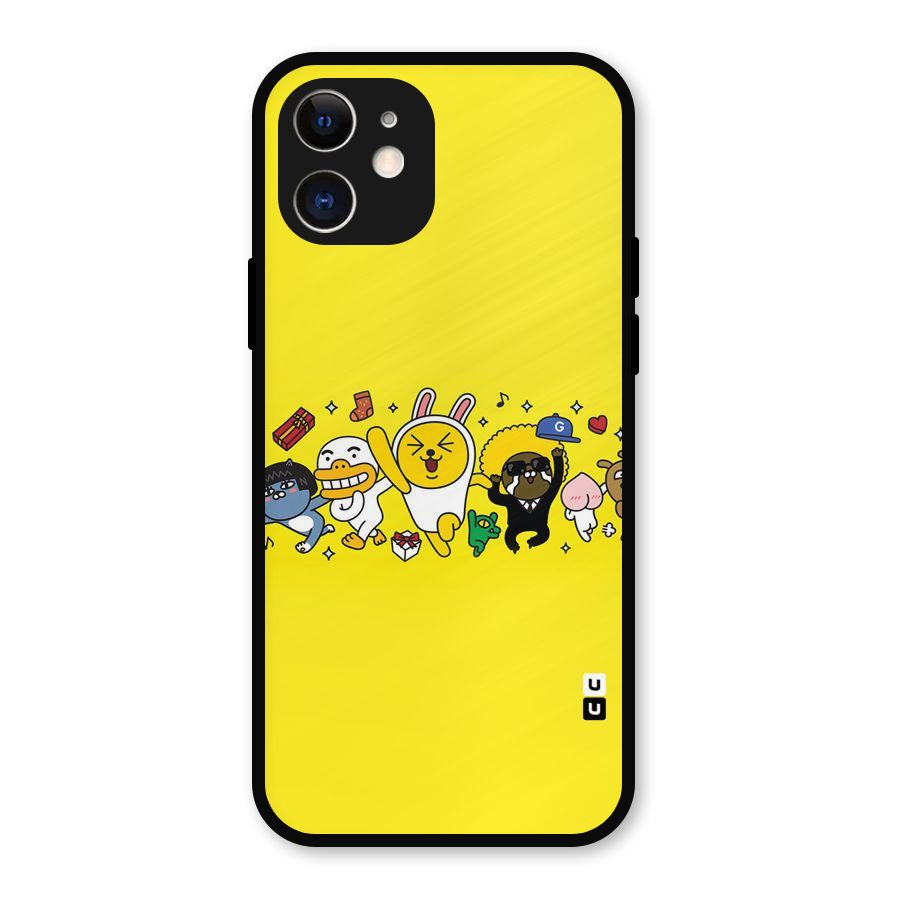 Yellow Friends Metal Back Case for iPhone 12