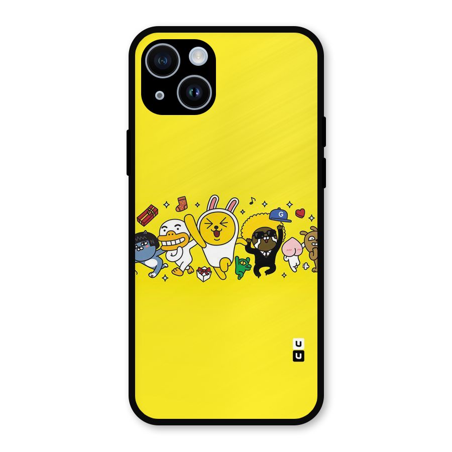 Yellow Friends Metal Back Case for iPhone 14