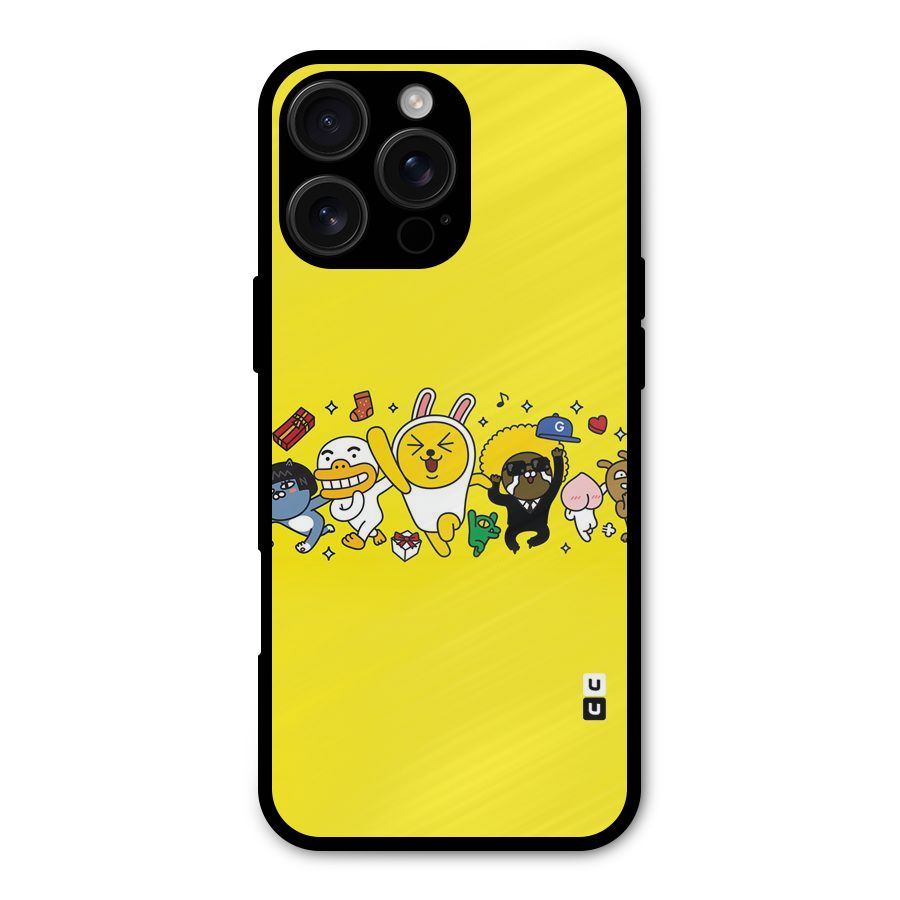 Yellow Friends Metal Back Case for iPhone 16 Pro Max