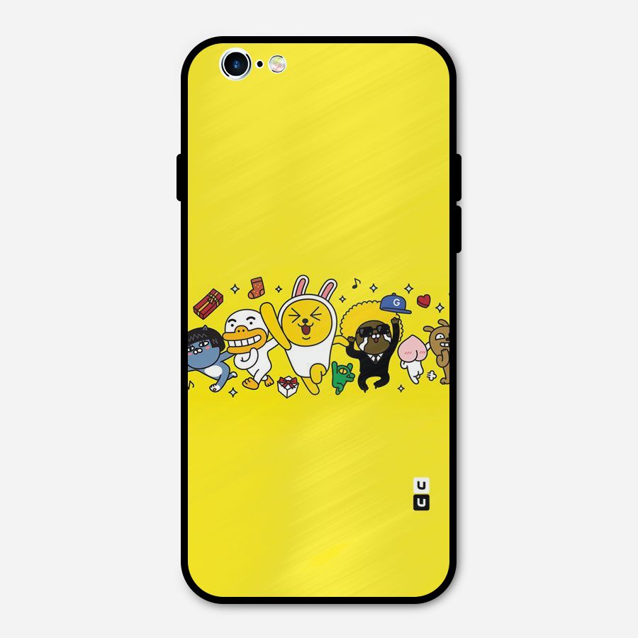 Yellow Friends Metal Back Case for iPhone 6 6s