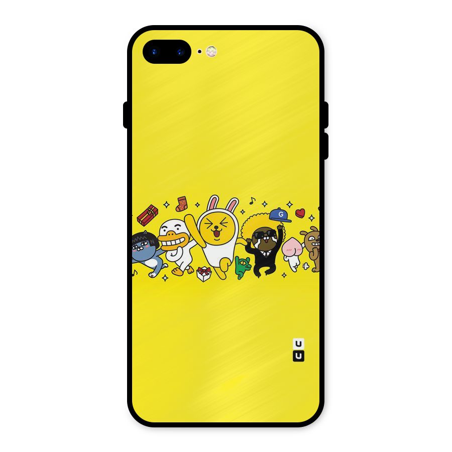 Yellow Friends Metal Back Case for iPhone 8 Plus