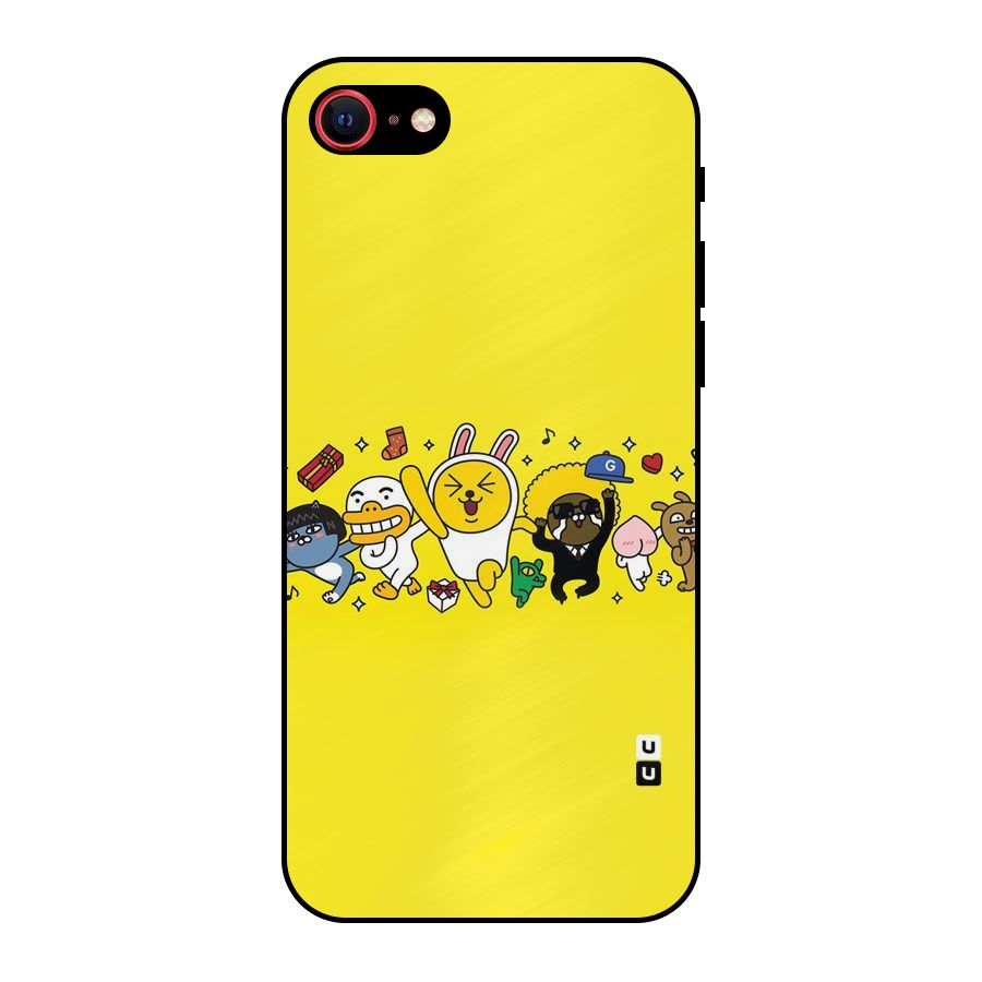 Yellow Friends Metal Back Case for iPhone SE 2022