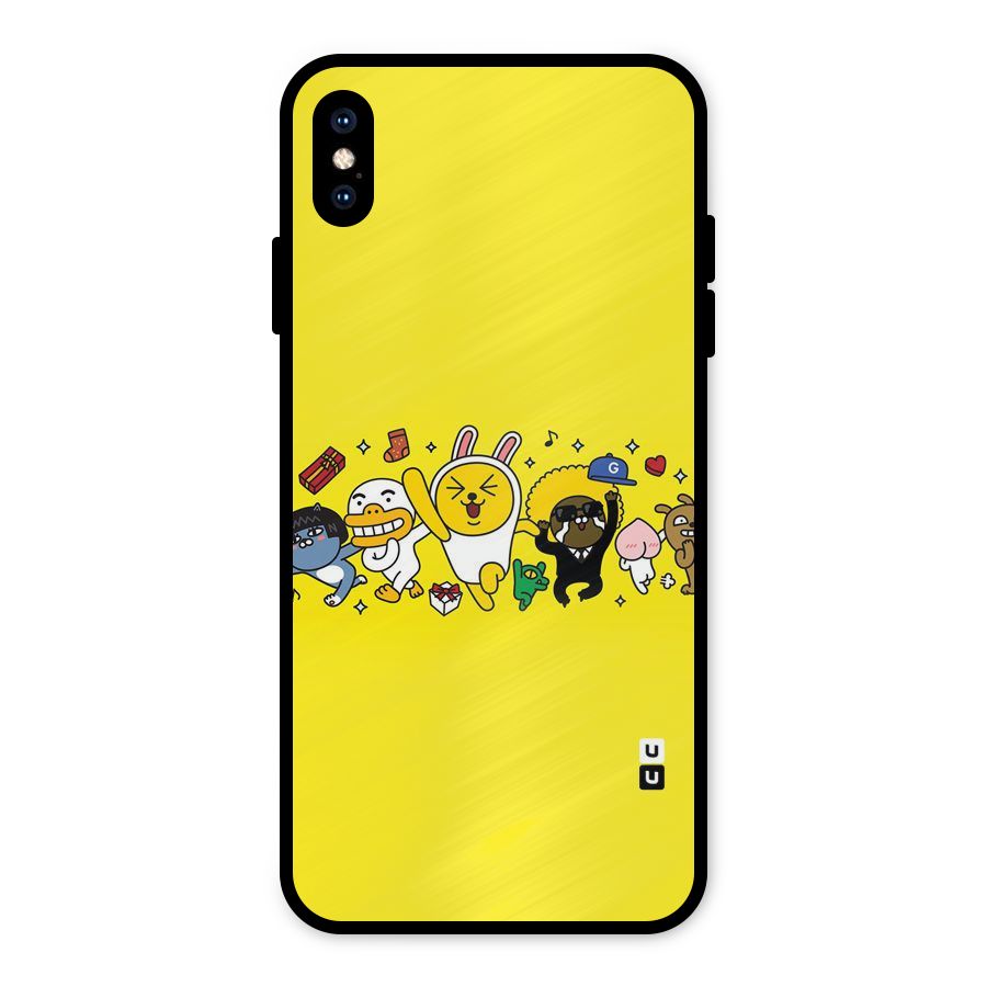 Yellow Friends Metal Back Case for iPhone XS Max