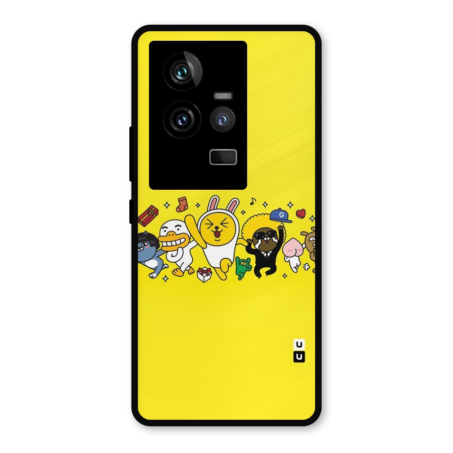 Yellow Friends Metal Back Case for iQOO 11 5G