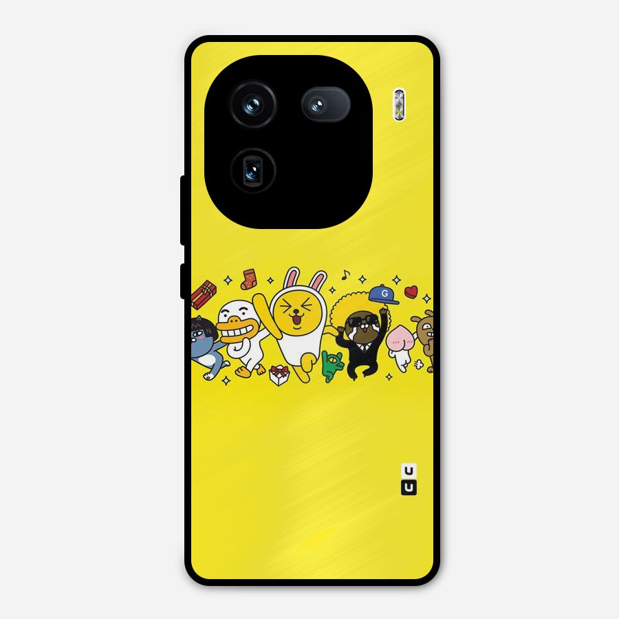 Yellow Friends Metal Back Case for iQOO 12