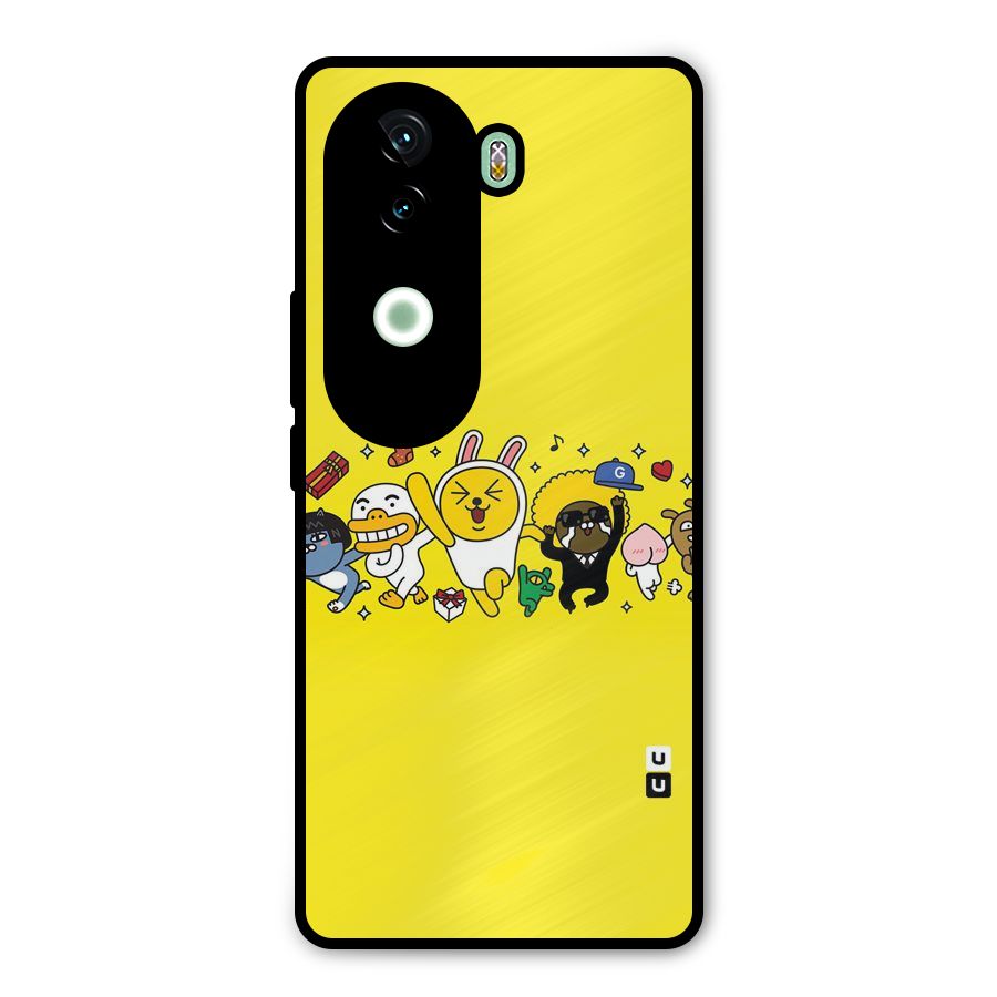 Yellow Friends Metal Back Case for iQOO Z9s