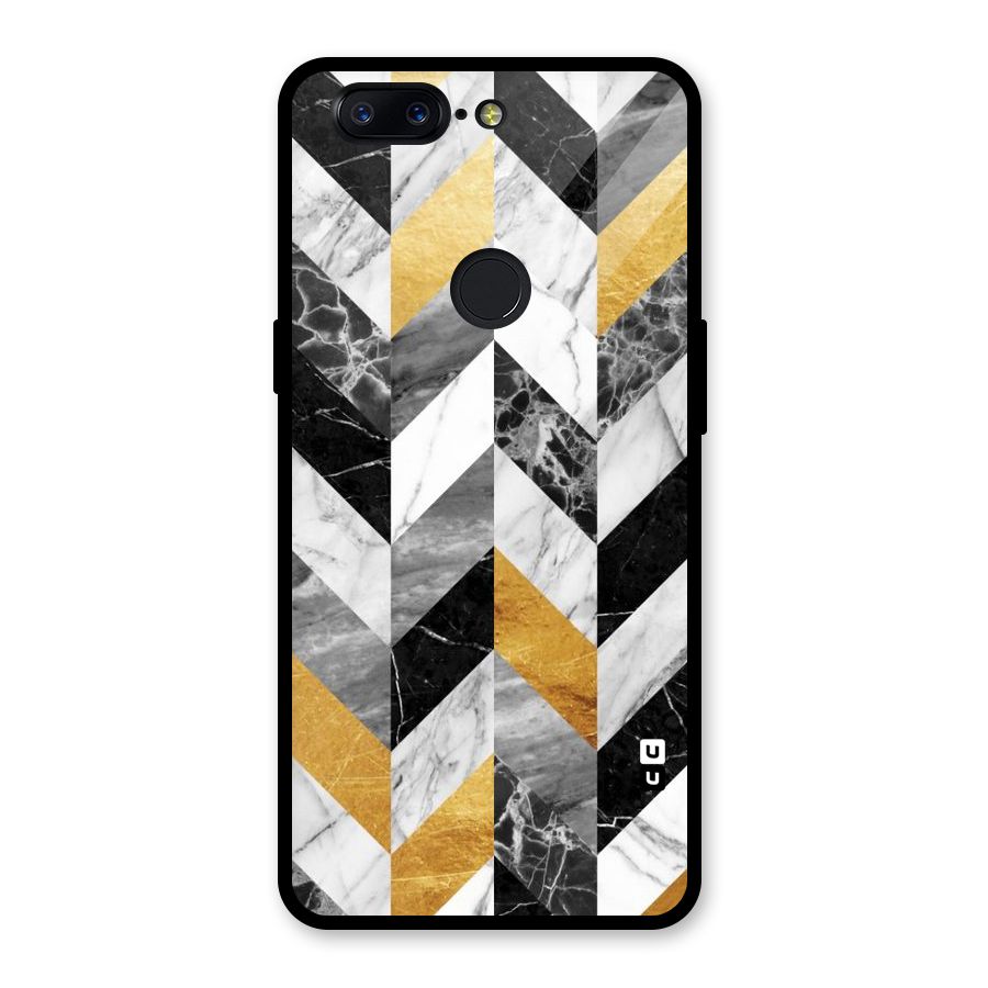 Yellow Grey Marble Glass Back Case for OnePlus 5T