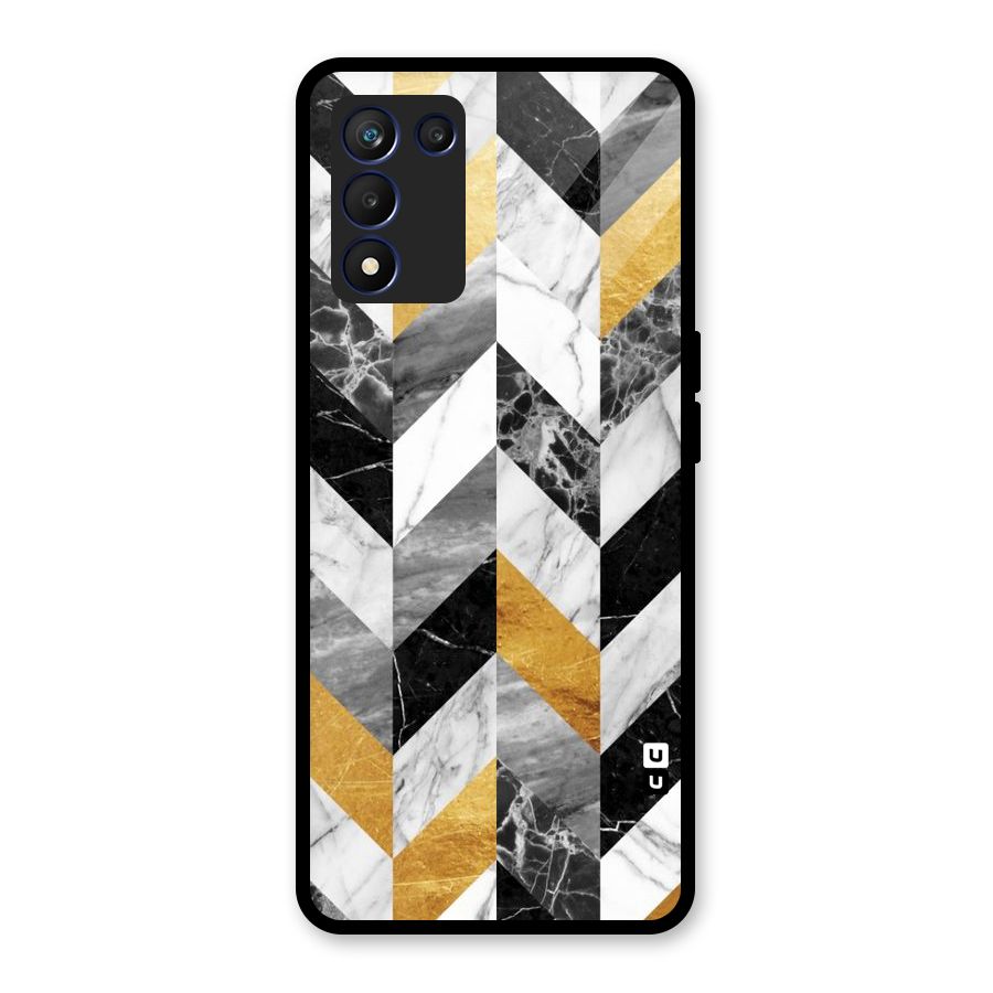 Yellow Grey Marble Glass Back Case for Realme 9 5G Speed