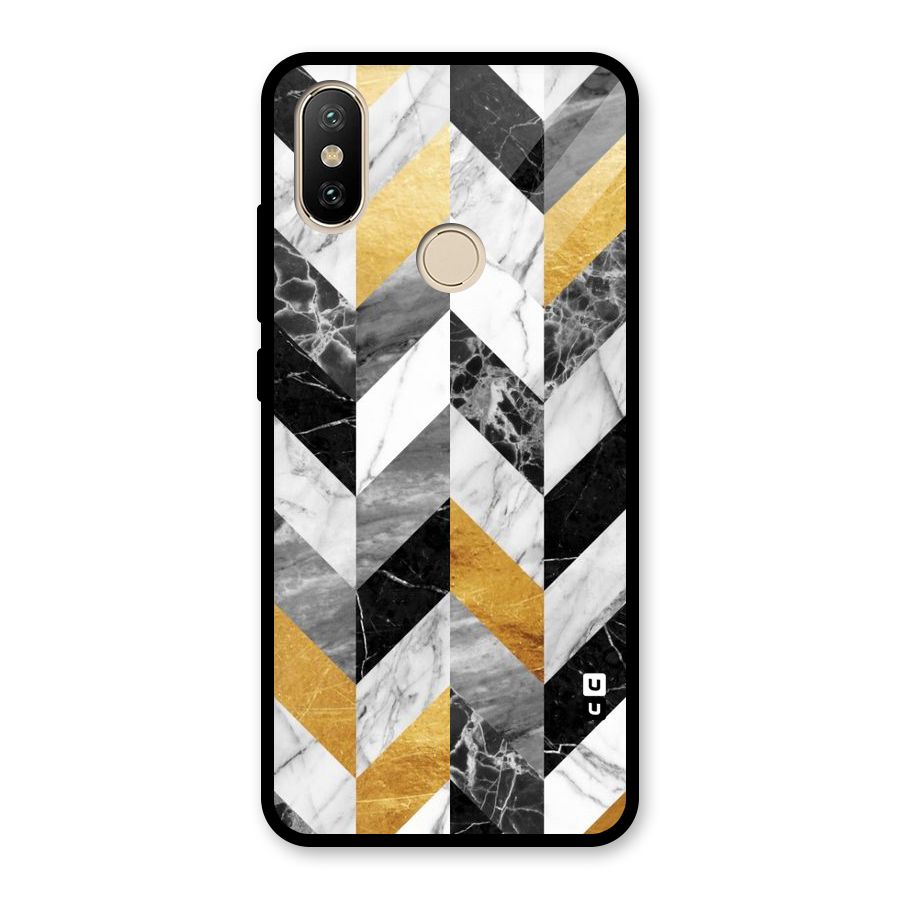Yellow Grey Marble Glass Back Case for Redmi A2