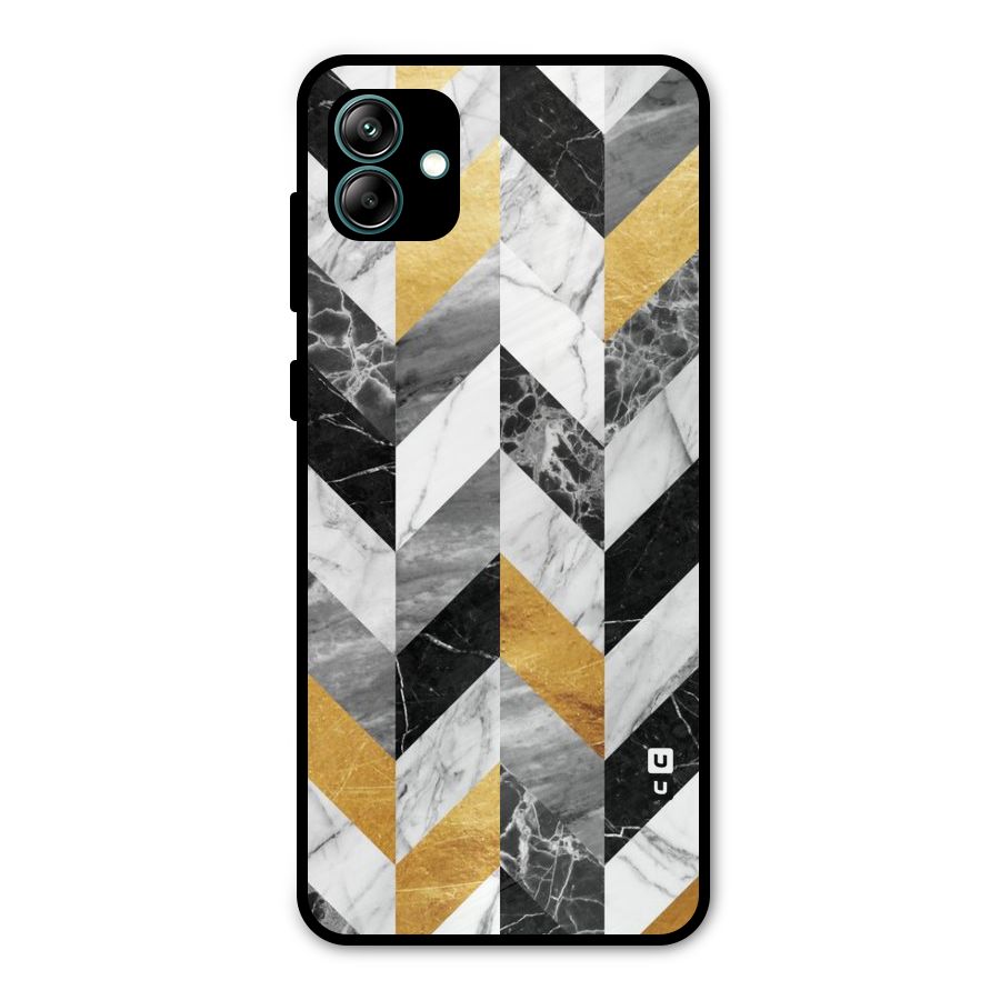 Yellow Grey Marble Metal Back Case for Galaxy A04
