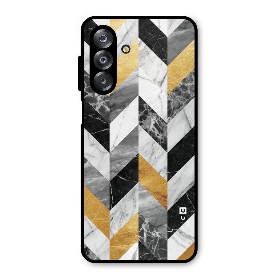 Yellow Grey Marble Metal Back Case for Galaxy A26