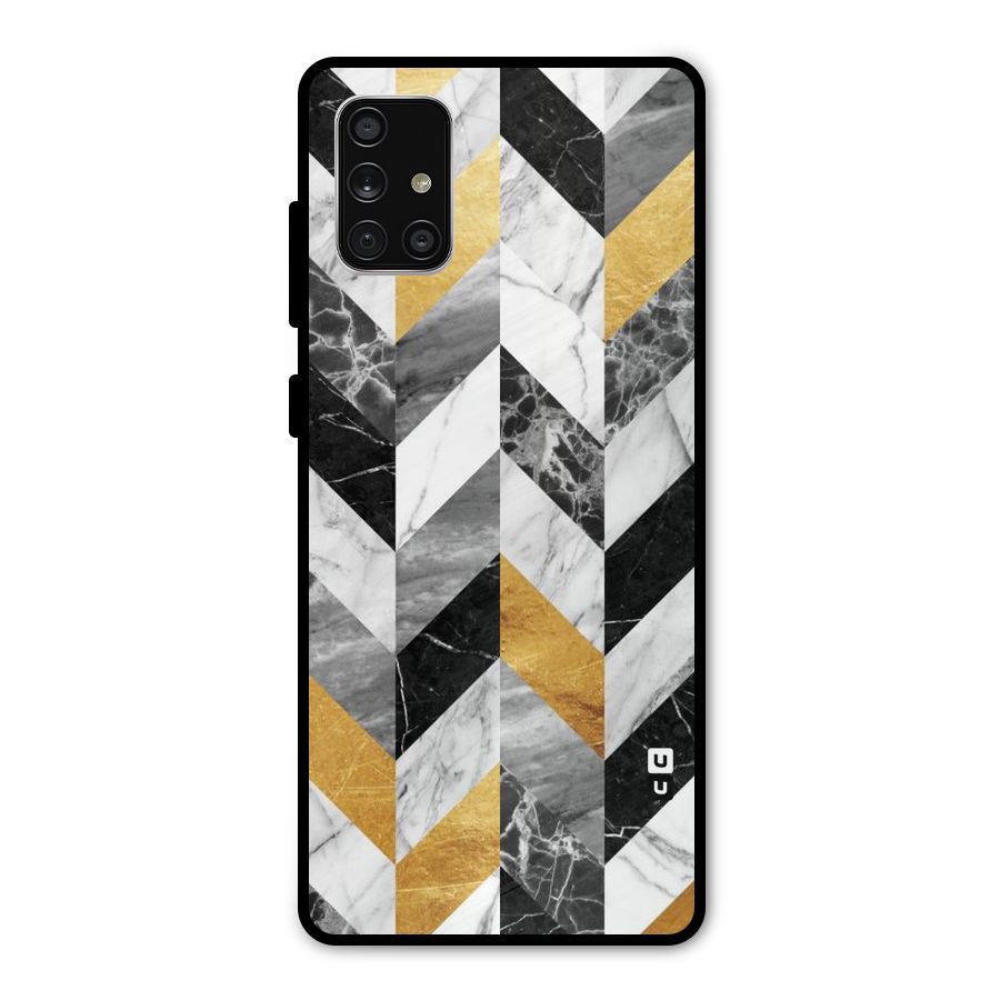 Yellow Grey Marble Metal Back Case for Galaxy A71