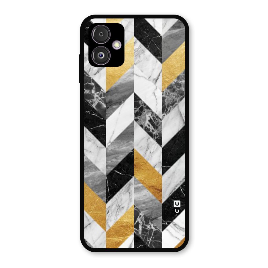 Yellow Grey Marble Metal Back Case for Galaxy F14