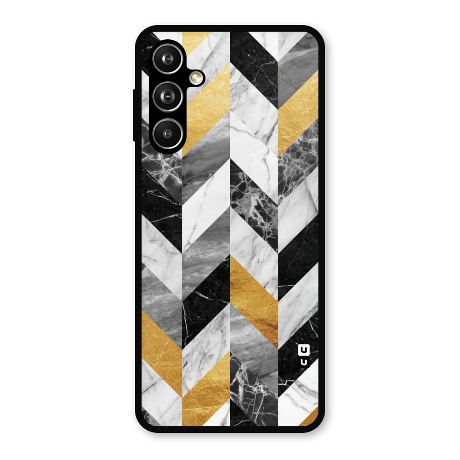 Yellow Grey Marble Metal Back Case for Galaxy F54