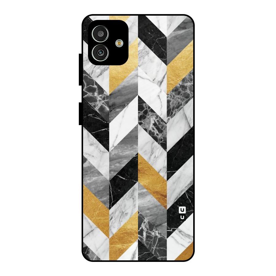 Yellow Grey Marble Metal Back Case for Galaxy M13 5G