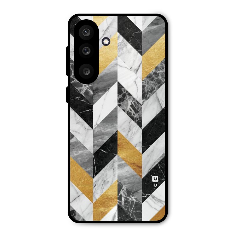 Yellow Grey Marble Metal Back Case for Galaxy M56