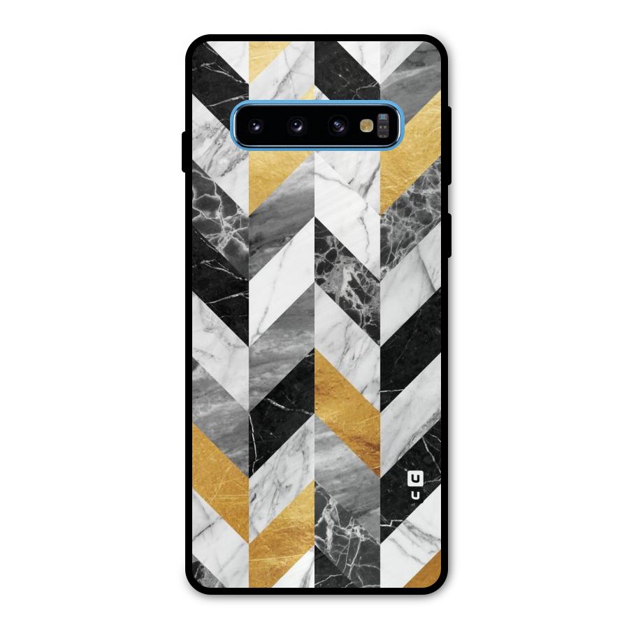 Yellow Grey Marble Metal Back Case for Galaxy S10