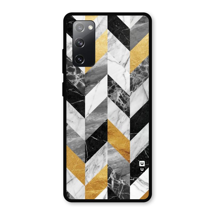 Yellow Grey Marble Metal Back Case for Galaxy S20 FE 5G