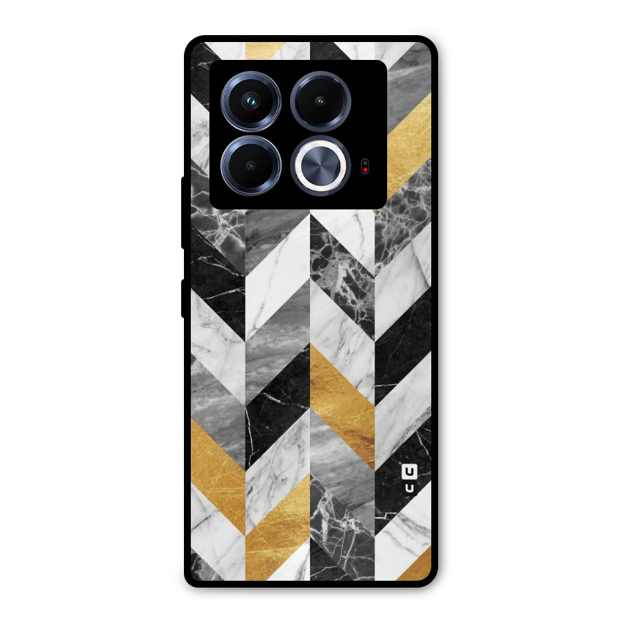 Yellow Grey Marble Metal Back Case for Infinix Note 40 5G