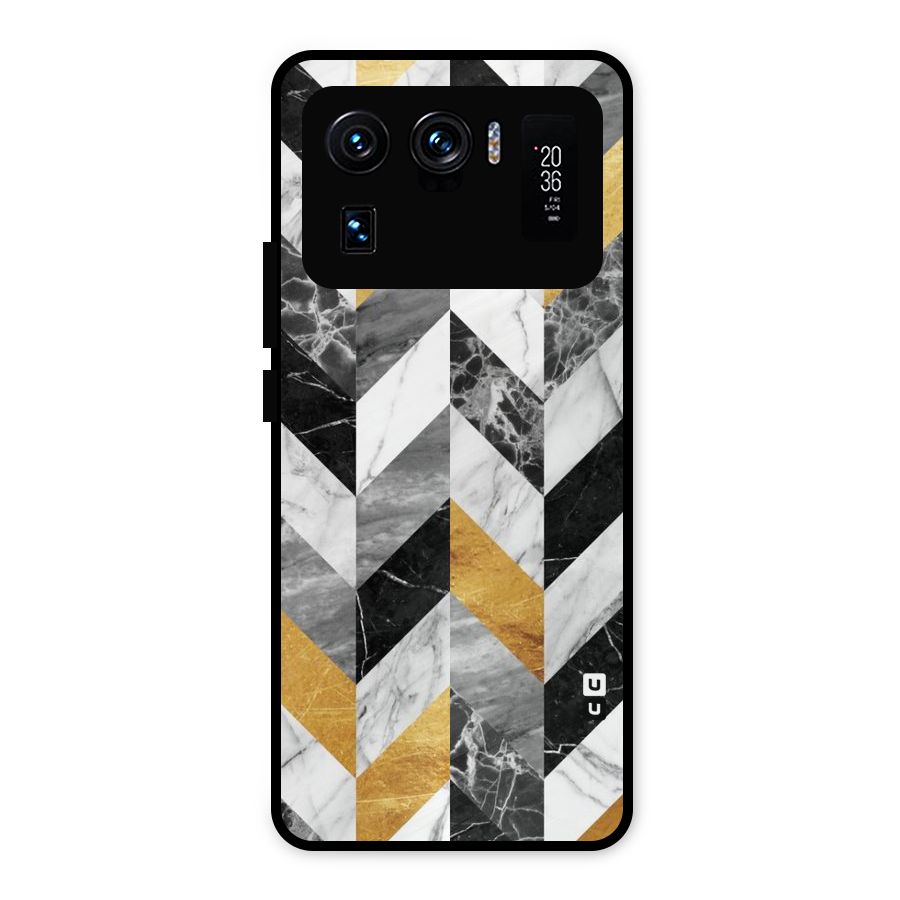 Yellow Grey Marble Metal Back Case for Mi 11 Ultra