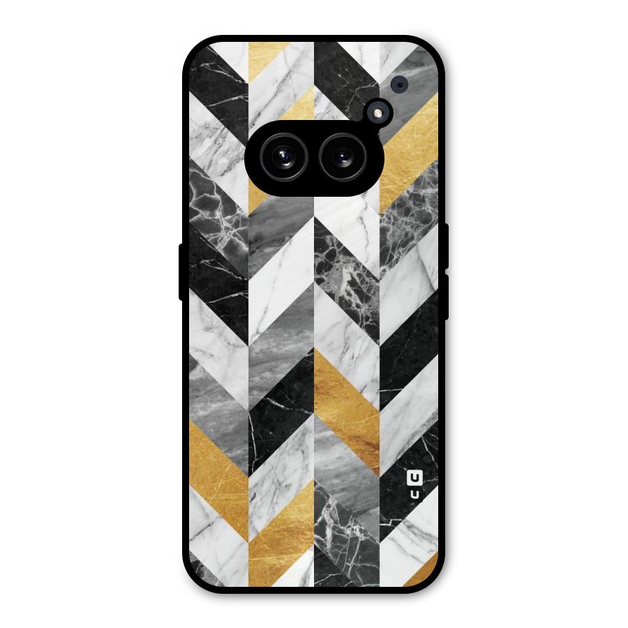 Yellow Grey Marble Metal Back Case for Nothing Phone 2a Plus