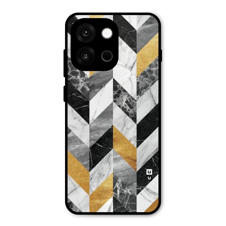 Yellow Grey Marble Metal Back Case for OnePlus 13s