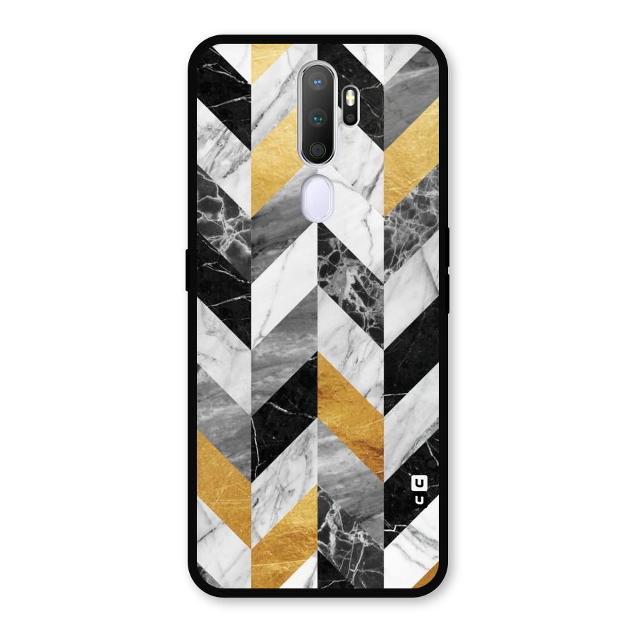 Yellow Grey Marble Metal Back Case for Oppo A5 (2020)