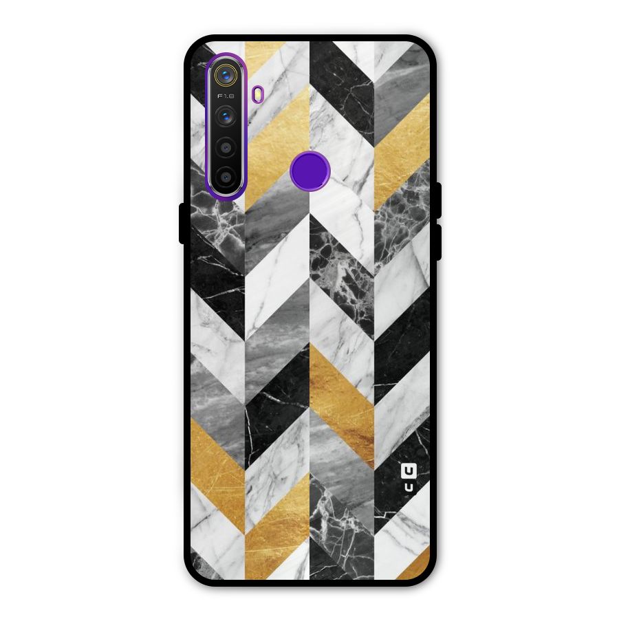 Yellow Grey Marble Metal Back Case for Realme 5i