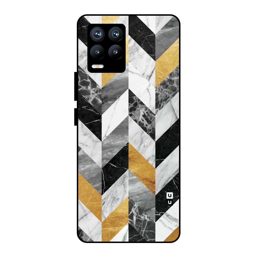 Yellow Grey Marble Metal Back Case for Realme 8