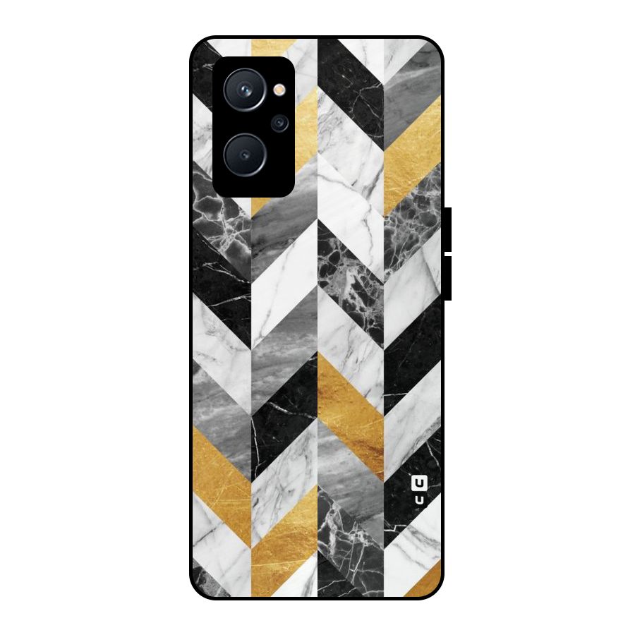 Yellow Grey Marble Metal Back Case for Realme 9i 5G