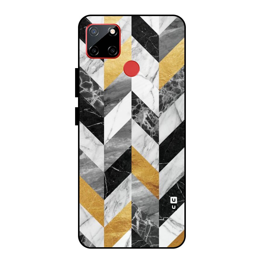 Yellow Grey Marble Metal Back Case for Realme C12