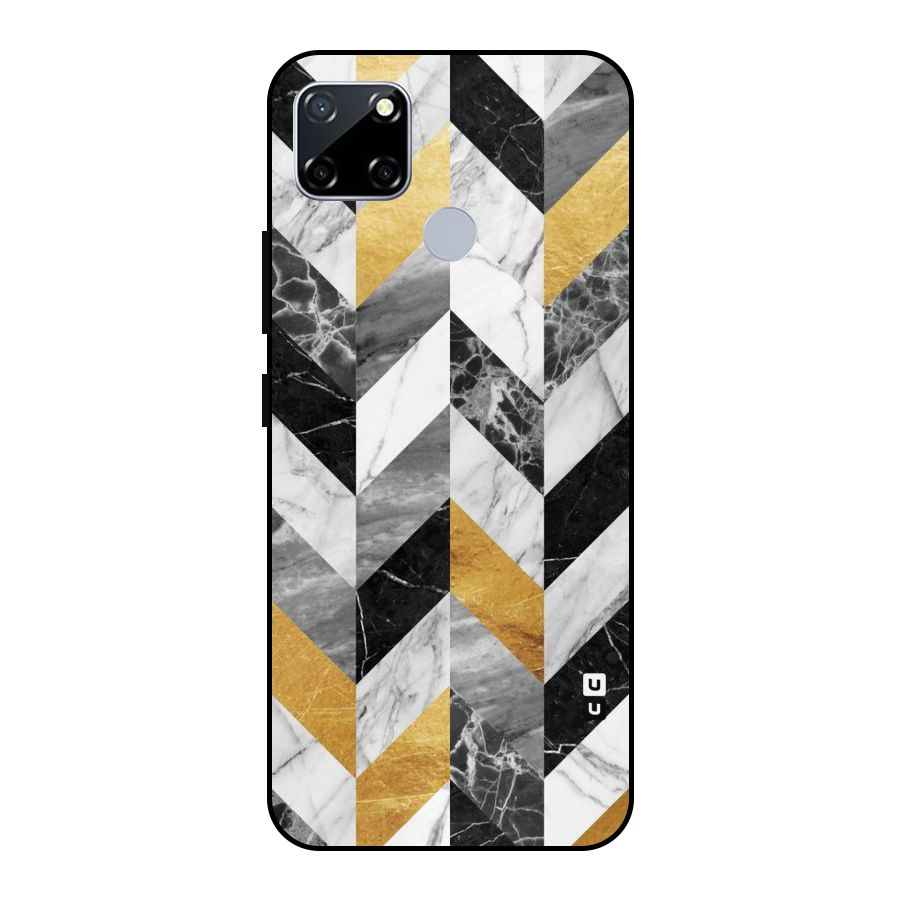 Yellow Grey Marble Metal Back Case for Realme Narzo 20