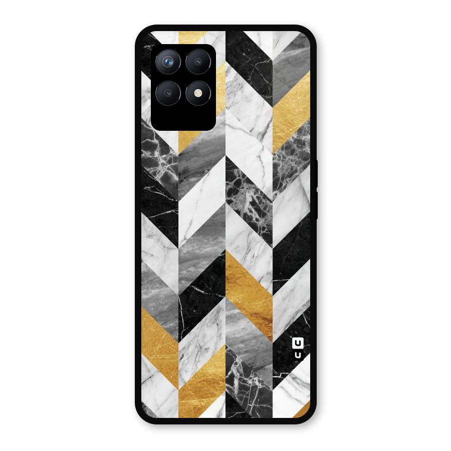 Yellow Grey Marble Metal Back Case for Realme Narzo 50