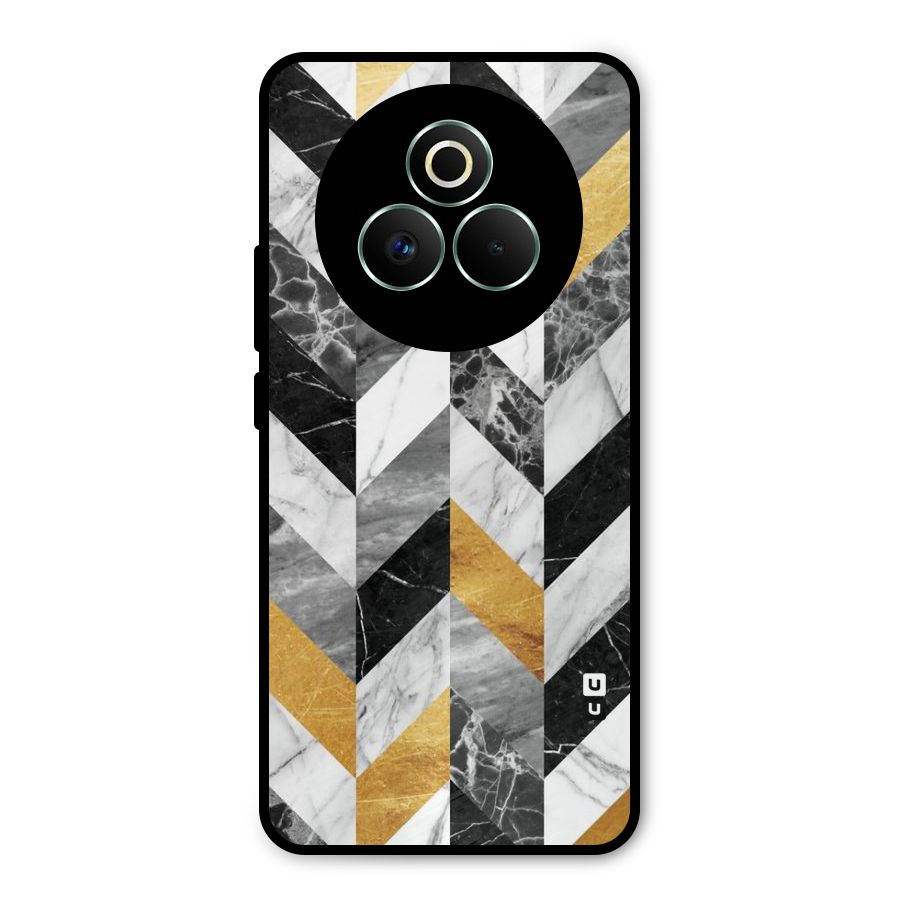 Yellow Grey Marble Metal Back Case for Realme P3 Pro