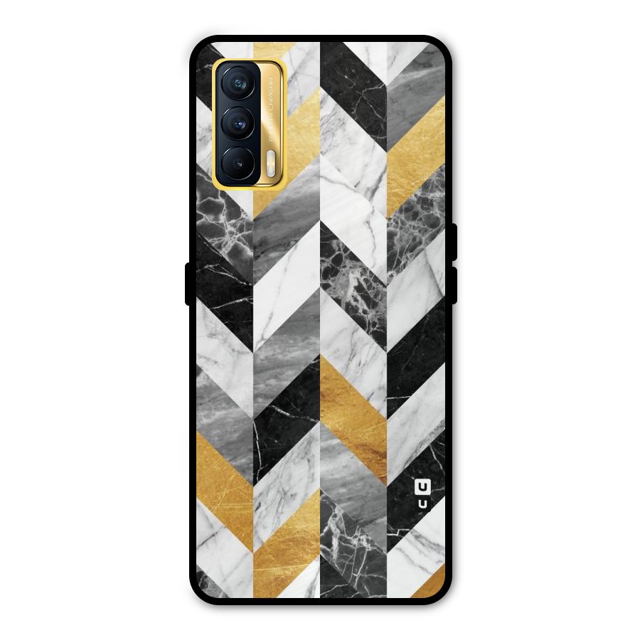 Yellow Grey Marble Metal Back Case for Realme X7