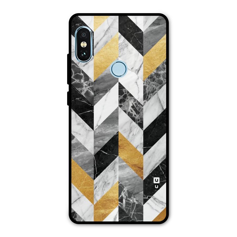 Yellow Grey Marble Metal Back Case for Redmi Note 5 Pro