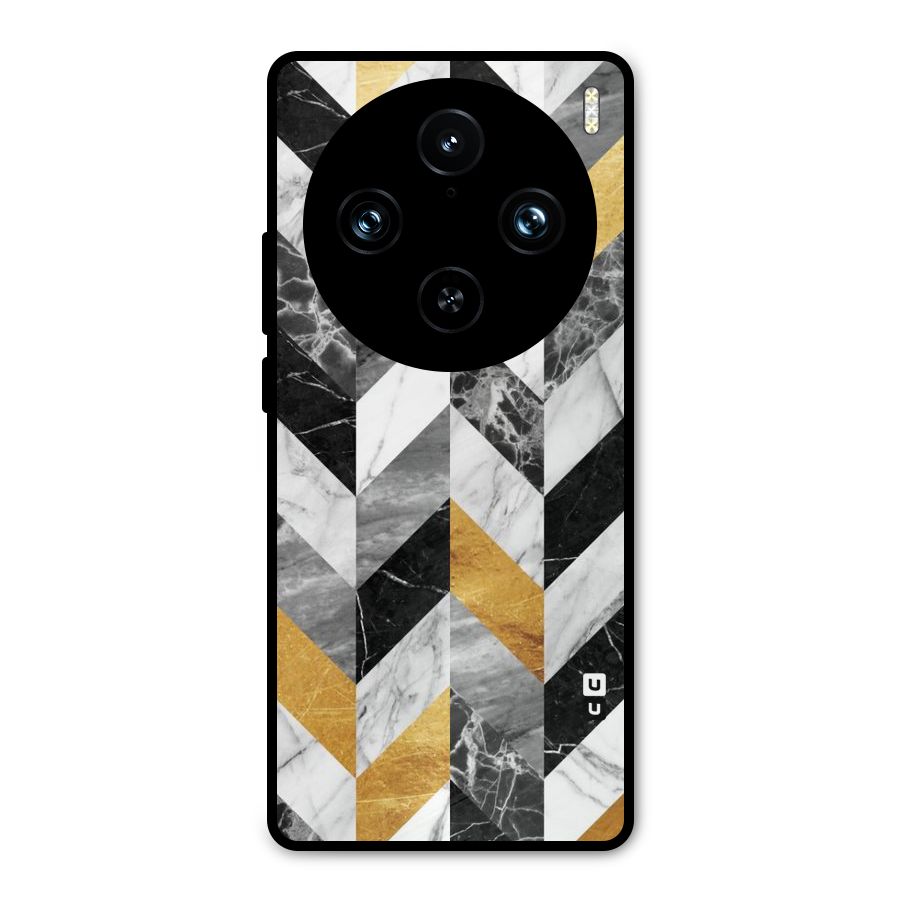 Yellow Grey Marble Metal Back Case for Vivo X100 Pro