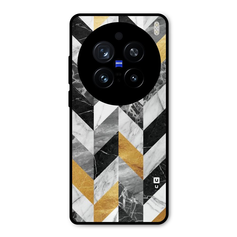 Yellow Grey Marble Metal Back Case for Vivo X200 Pro