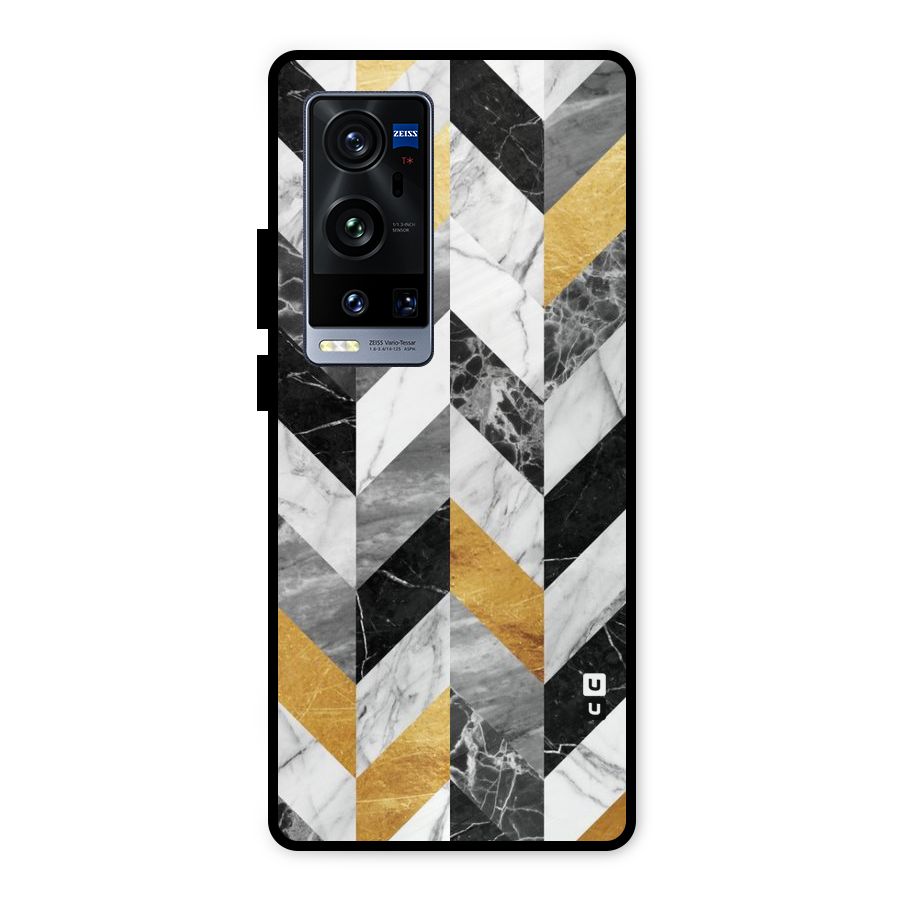Yellow Grey Marble Metal Back Case for Vivo X60 Pro Plus