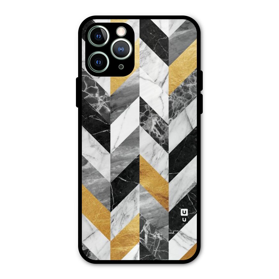 Yellow Grey Marble Metal Back Case for iPhone 11 Pro Max