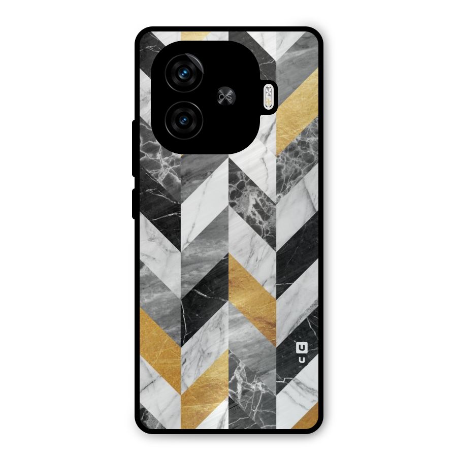 Yellow Grey Marble Metal Back Case for iQOO Neo 10R