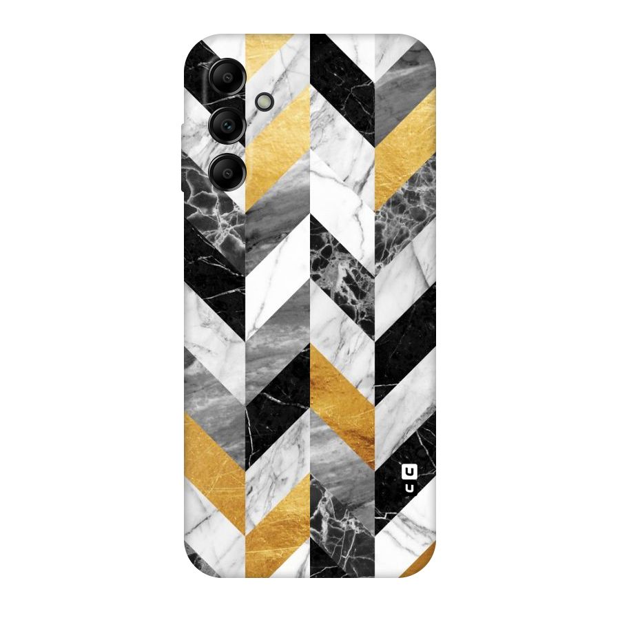 Yellow Grey Marble Original Polycarbonate Back Case for Galaxy A14 5G