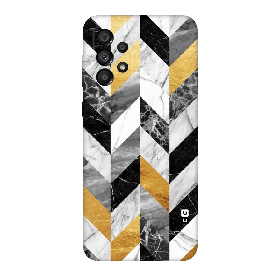 Yellow Grey Marble Original Polycarbonate Back Case for Galaxy A73 5G