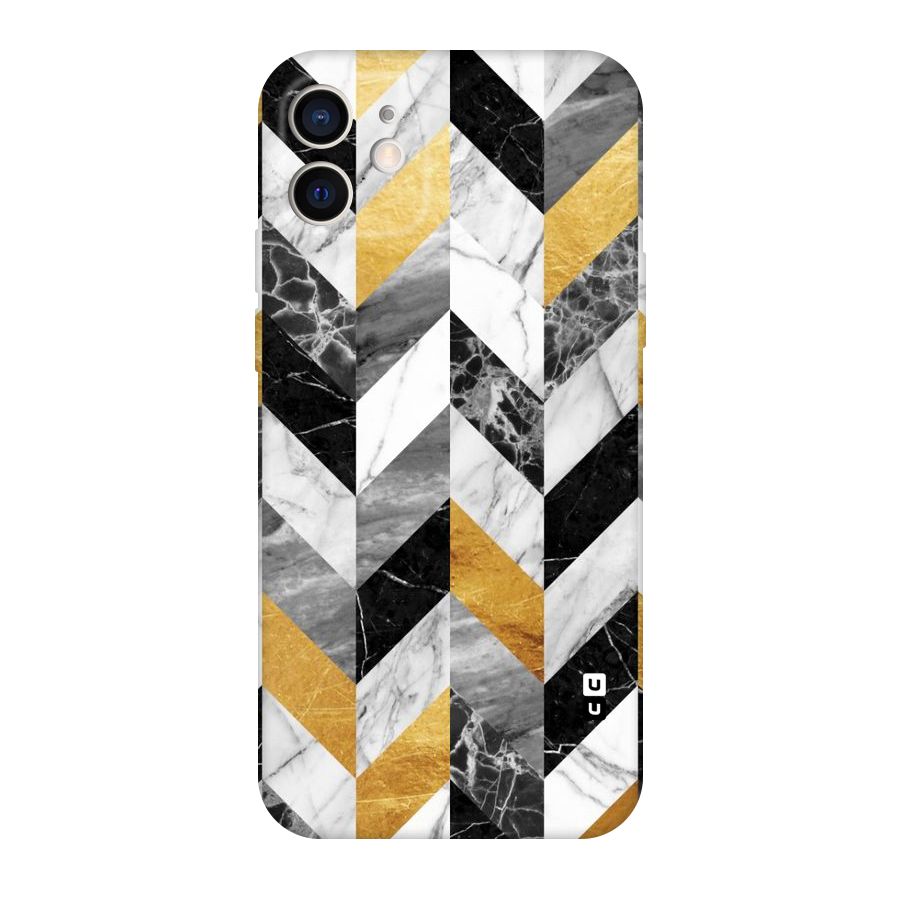 Yellow Grey Marble Original Polycarbonate Back Case for iPhone 12
