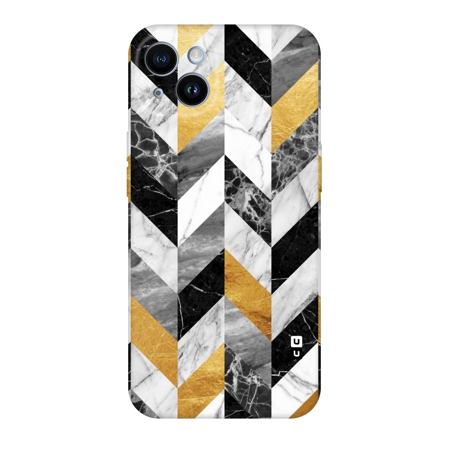 Yellow Grey Marble Original Polycarbonate Back Case for iPhone 14