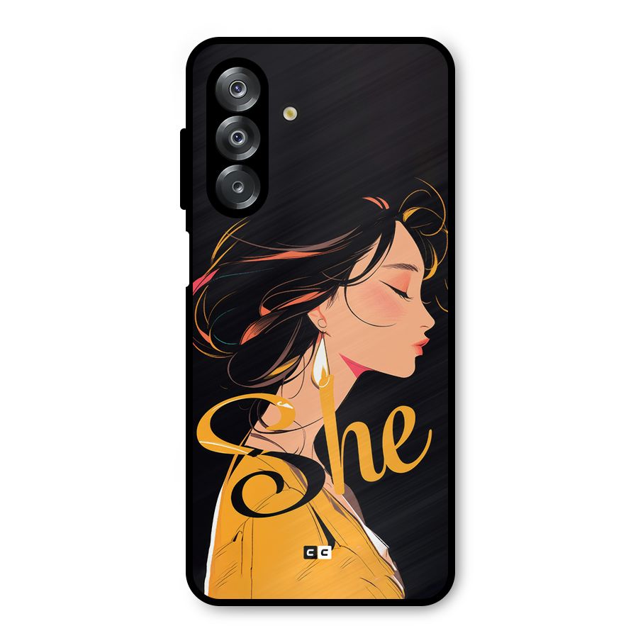 Yellow Lady Metal Back Case for Galaxy A26